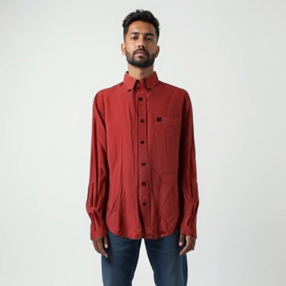 ❤️ Cinch Men's Red Button-Up Shirt XXL - Picture 1 of 10